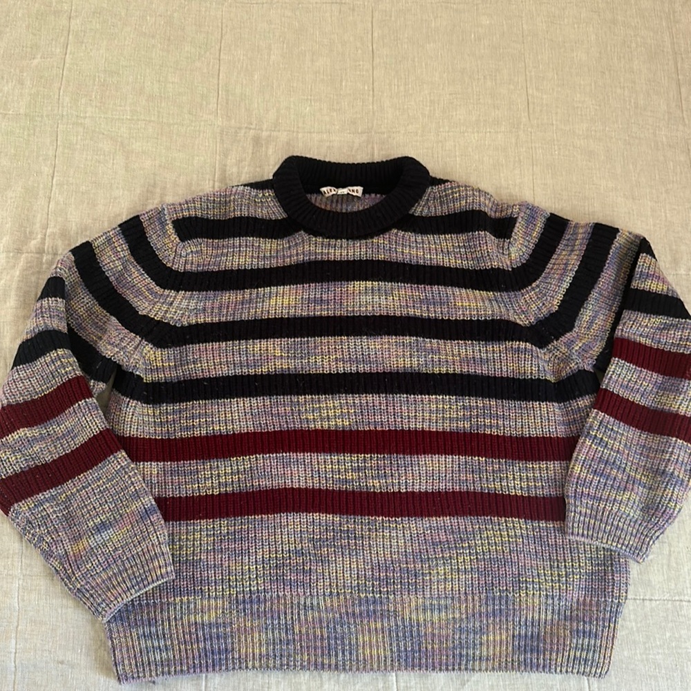 Alexa Chung Striped Wool Blend Sweater